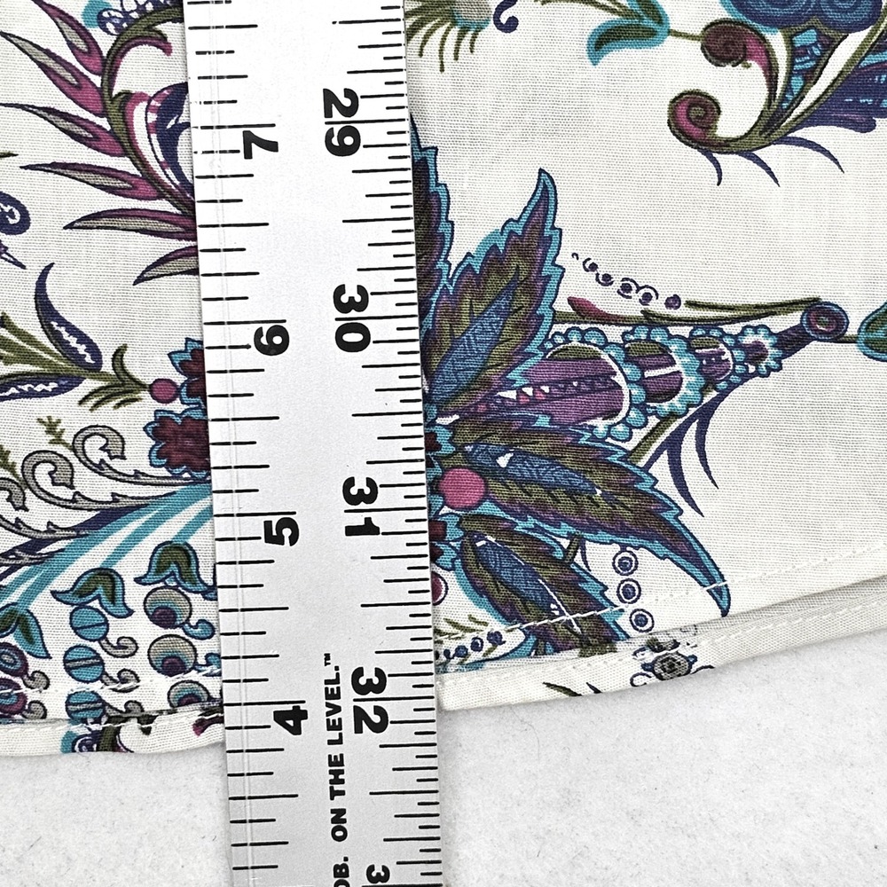 Alan Flusser Mens XL White Paisley Floral Cotton Button Down Shirt Long Sleeve - Picture 5 of 10
